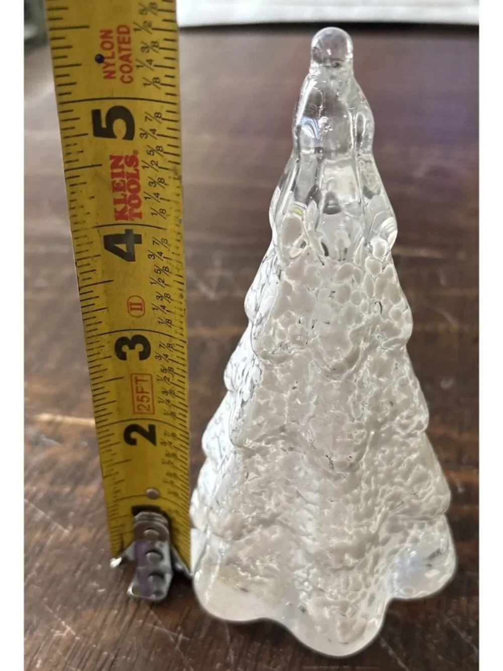 VTG Balos Mouthblown Flocked Glass 5.5” Christmas Tree Heavy & Marked
